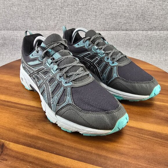 Asics Gel-Venture 7 Mens Shoes Sneaker Size 11 Black/Aqua Synthetic Mesh - Picture 2 of 14